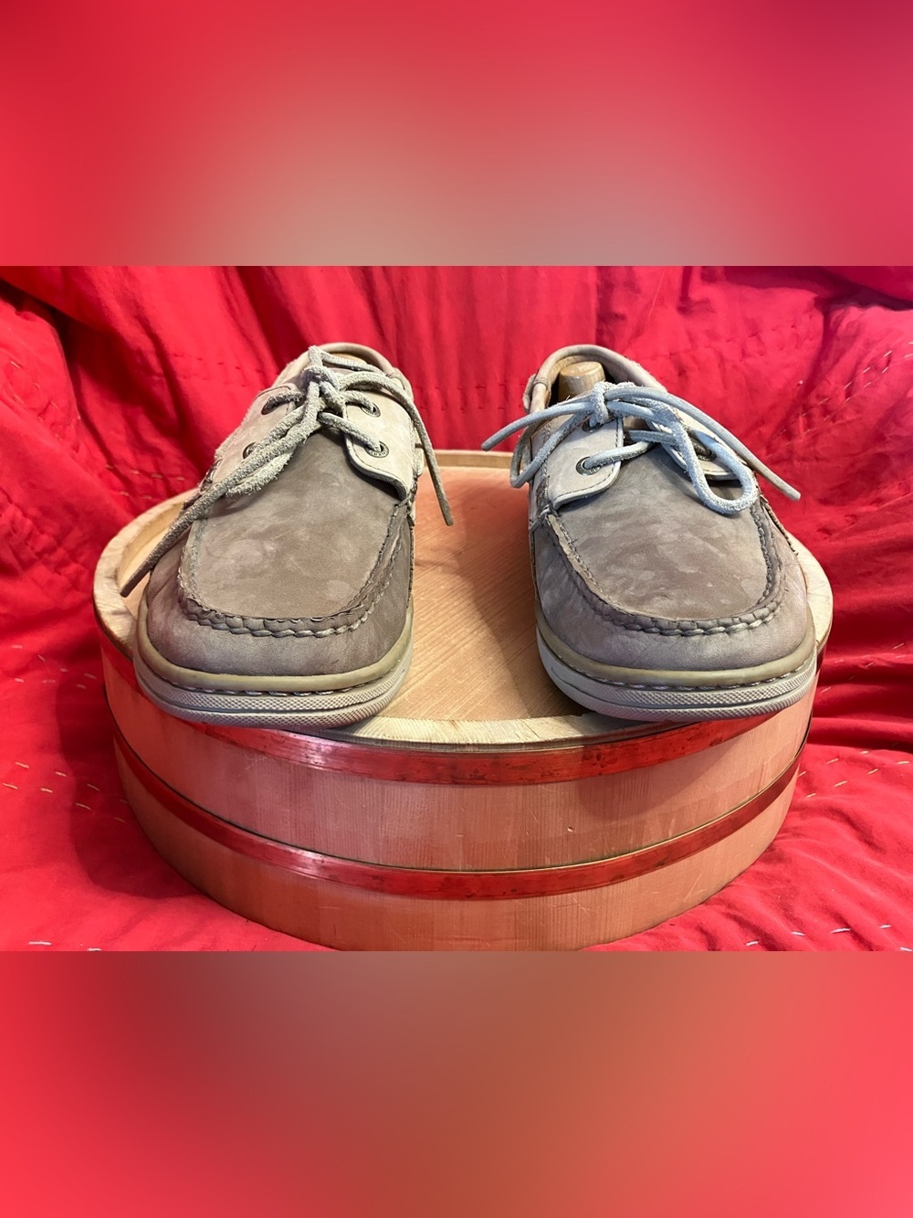 Tommy Bahama Mens Leather Tan Slip On Flats Loafers Clove Size 8.5 - Picture 2 of 7